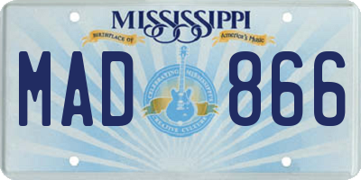 MS license plate MAD866