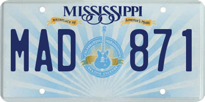 MS license plate MAD871