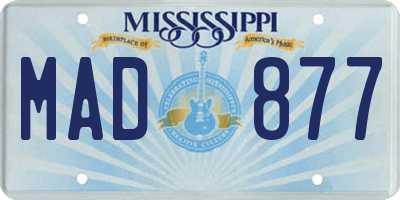 MS license plate MAD877