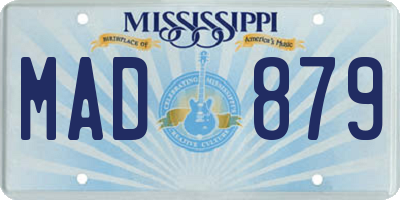 MS license plate MAD879