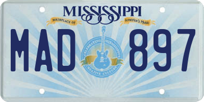 MS license plate MAD897