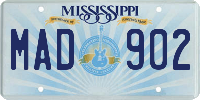 MS license plate MAD902