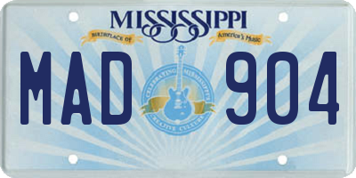 MS license plate MAD904