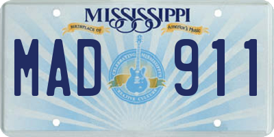 MS license plate MAD911