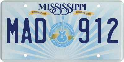 MS license plate MAD912