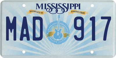 MS license plate MAD917