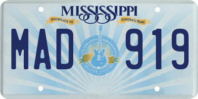 MS license plate MAD919