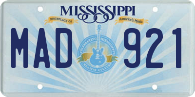 MS license plate MAD921