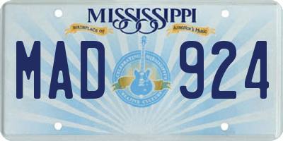 MS license plate MAD924