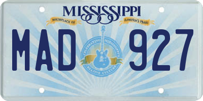 MS license plate MAD927