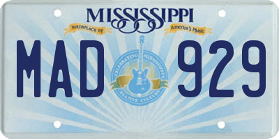 MS license plate MAD929