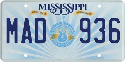 MS license plate MAD936