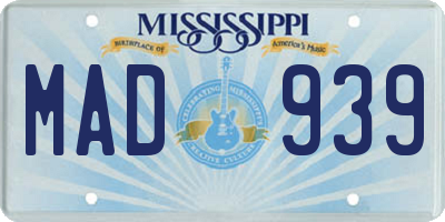 MS license plate MAD939