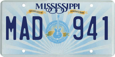 MS license plate MAD941