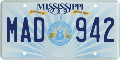 MS license plate MAD942