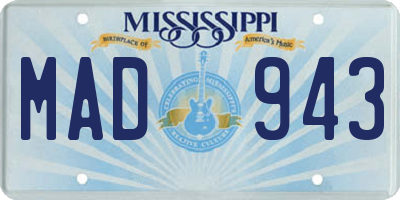 MS license plate MAD943