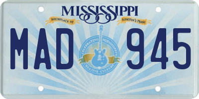 MS license plate MAD945