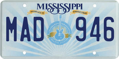 MS license plate MAD946
