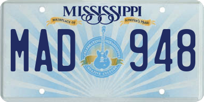 MS license plate MAD948