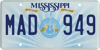 MS license plate MAD949