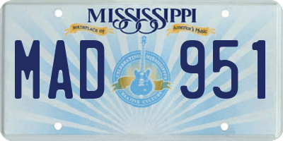 MS license plate MAD951