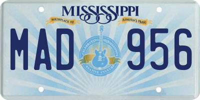 MS license plate MAD956