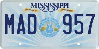 MS license plate MAD957
