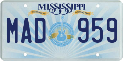 MS license plate MAD959