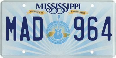 MS license plate MAD964