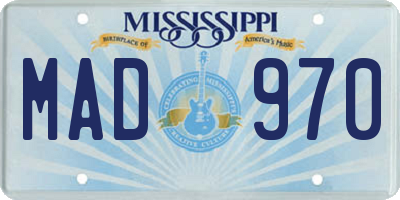 MS license plate MAD970
