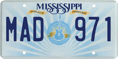 MS license plate MAD971