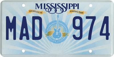 MS license plate MAD974
