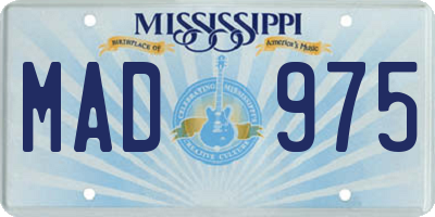 MS license plate MAD975