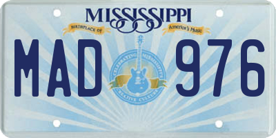 MS license plate MAD976