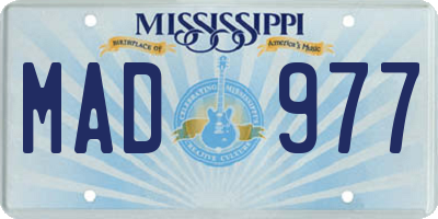MS license plate MAD977