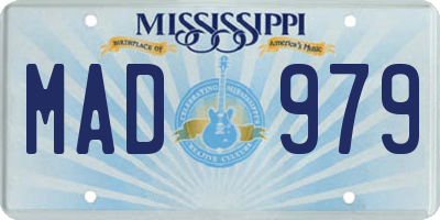 MS license plate MAD979