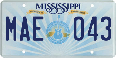 MS license plate MAE043