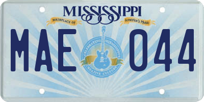 MS license plate MAE044