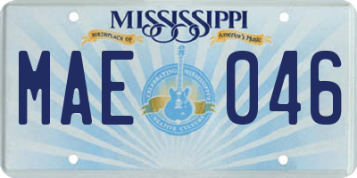 MS license plate MAE046