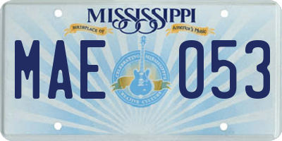 MS license plate MAE053