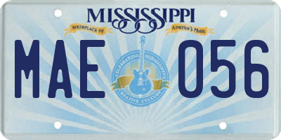 MS license plate MAE056