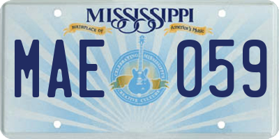 MS license plate MAE059