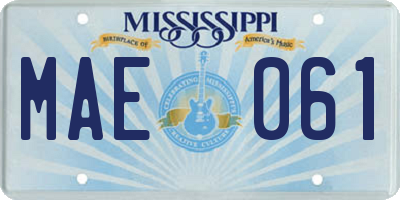 MS license plate MAE061