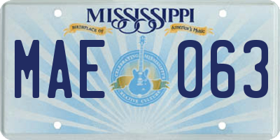 MS license plate MAE063