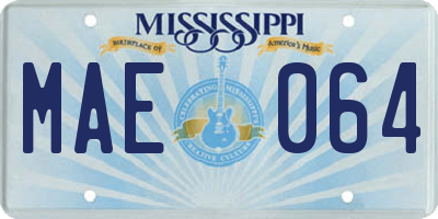 MS license plate MAE064