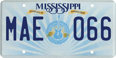MS license plate MAE066
