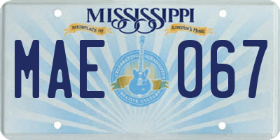 MS license plate MAE067