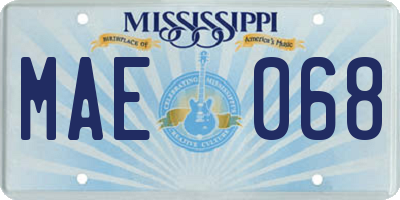 MS license plate MAE068