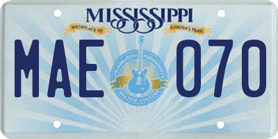MS license plate MAE070
