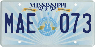 MS license plate MAE073